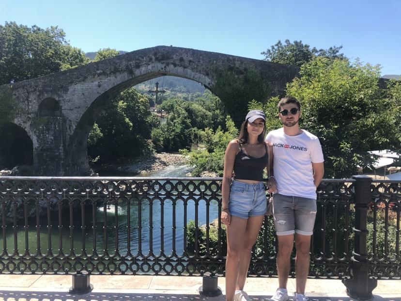 Priya and Dani at Cangas de Onís